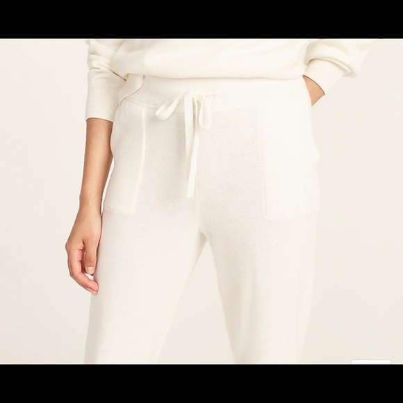 J Crew Cotton Cashmere Joggers - Cream - Picture 3 of 5
